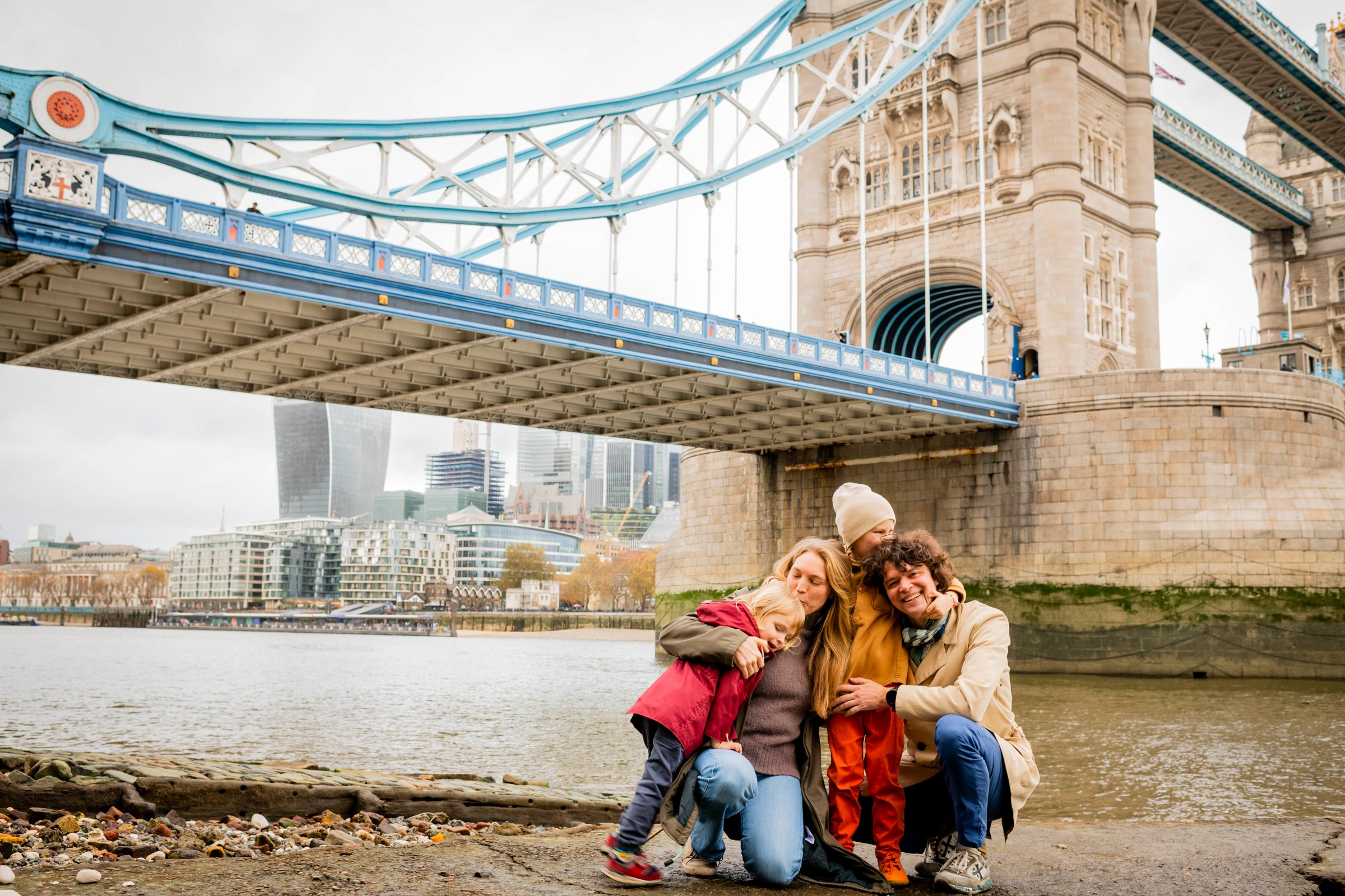 Candid family portrait during a photoshoot in London
