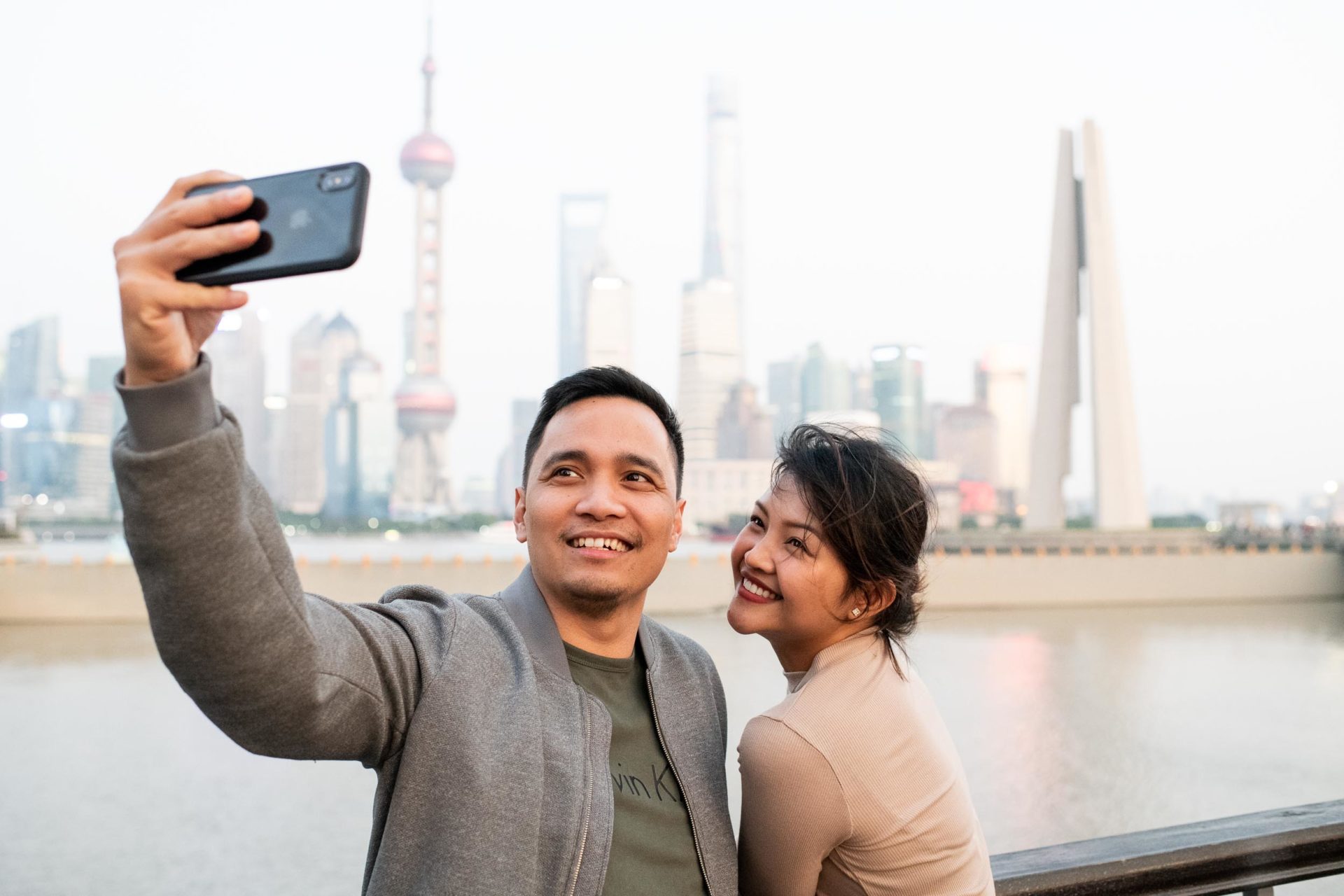 Candid couples portrait in London