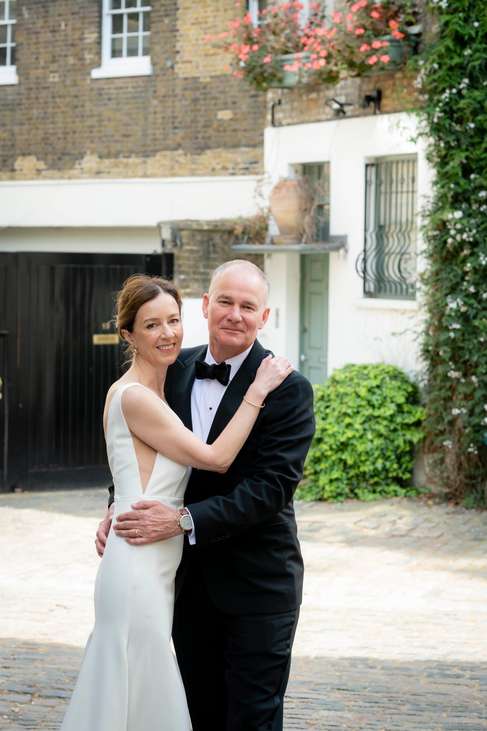 Bride and groom portrait during their London wedding