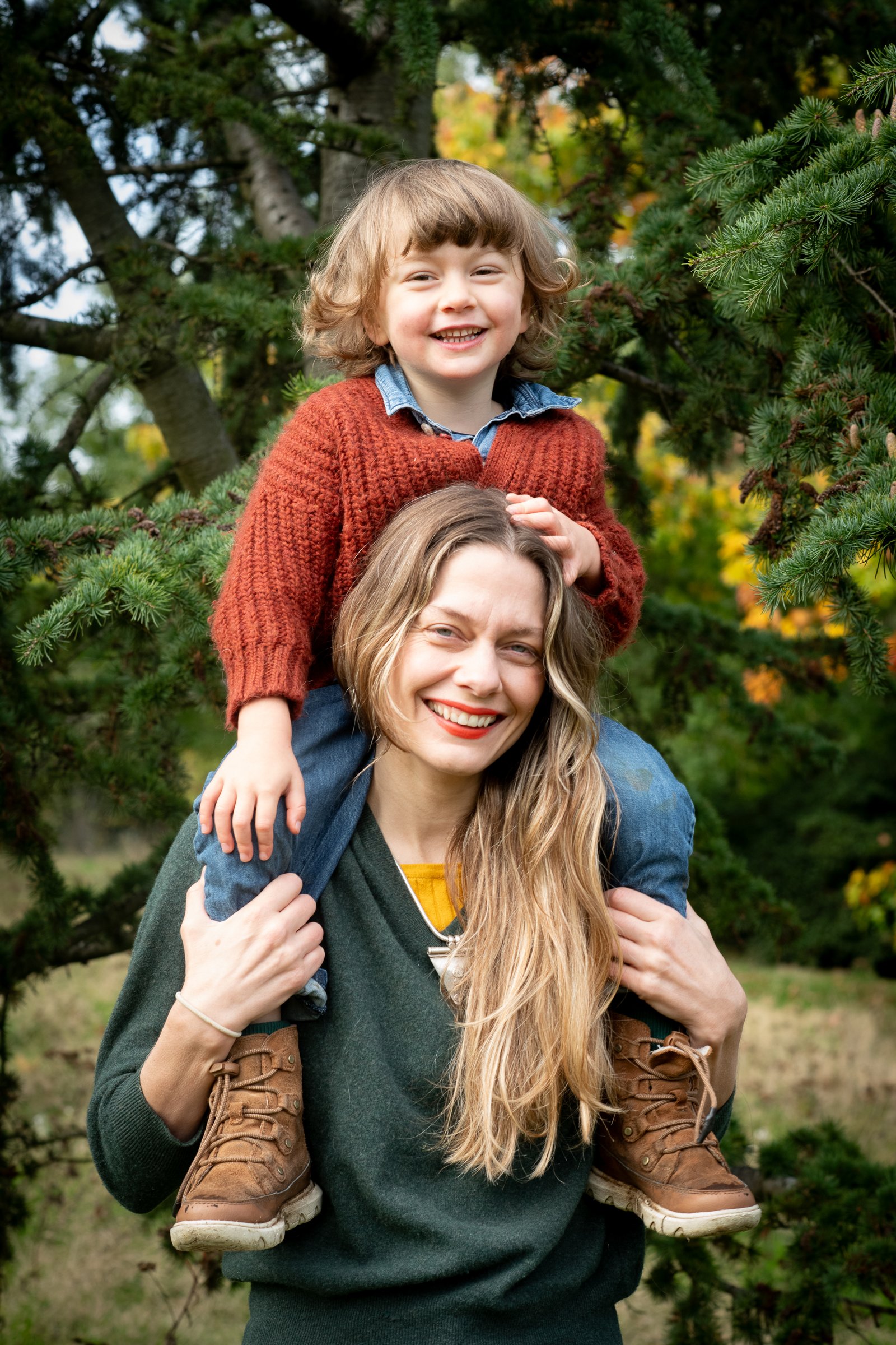 Child playing outdoors on a family photoshoot