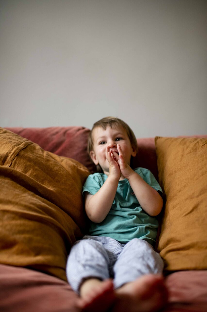 Toddler at home in London, natural light