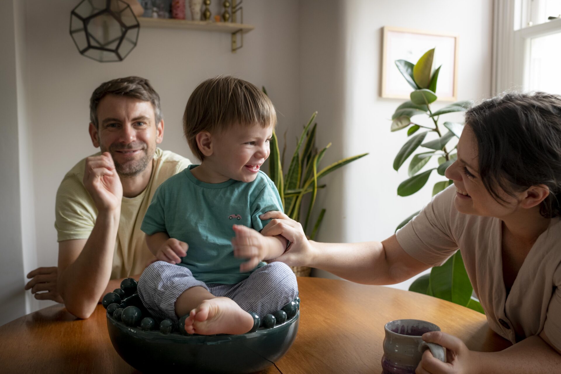 At-home family photoshoot in London